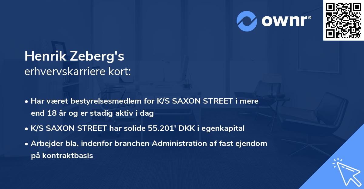 Henrik Zeberg's erhvervskarriere kort