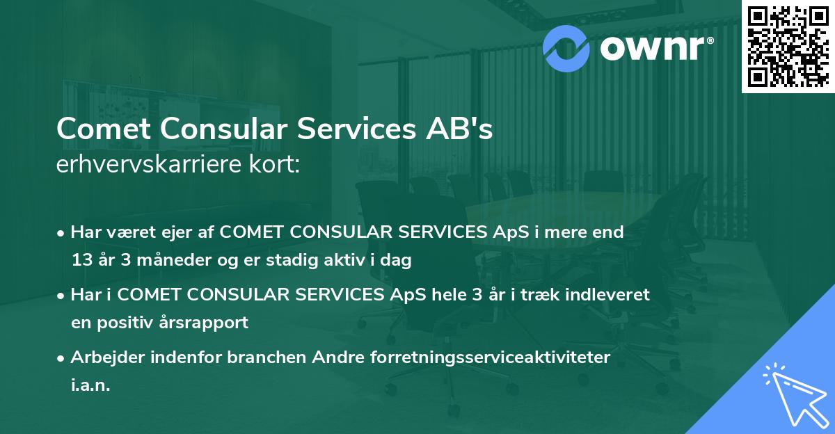 Comet Consular Services AB's erhvervskarriere kort