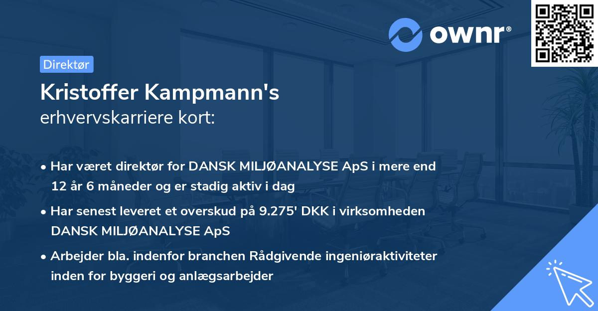 Kristoffer Kampmann's erhvervskarriere kort