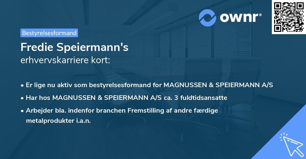 Fredie Speiermann's erhvervskarriere kort