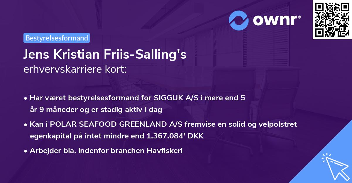 Jens Kristian Friis-Salling's erhvervskarriere kort