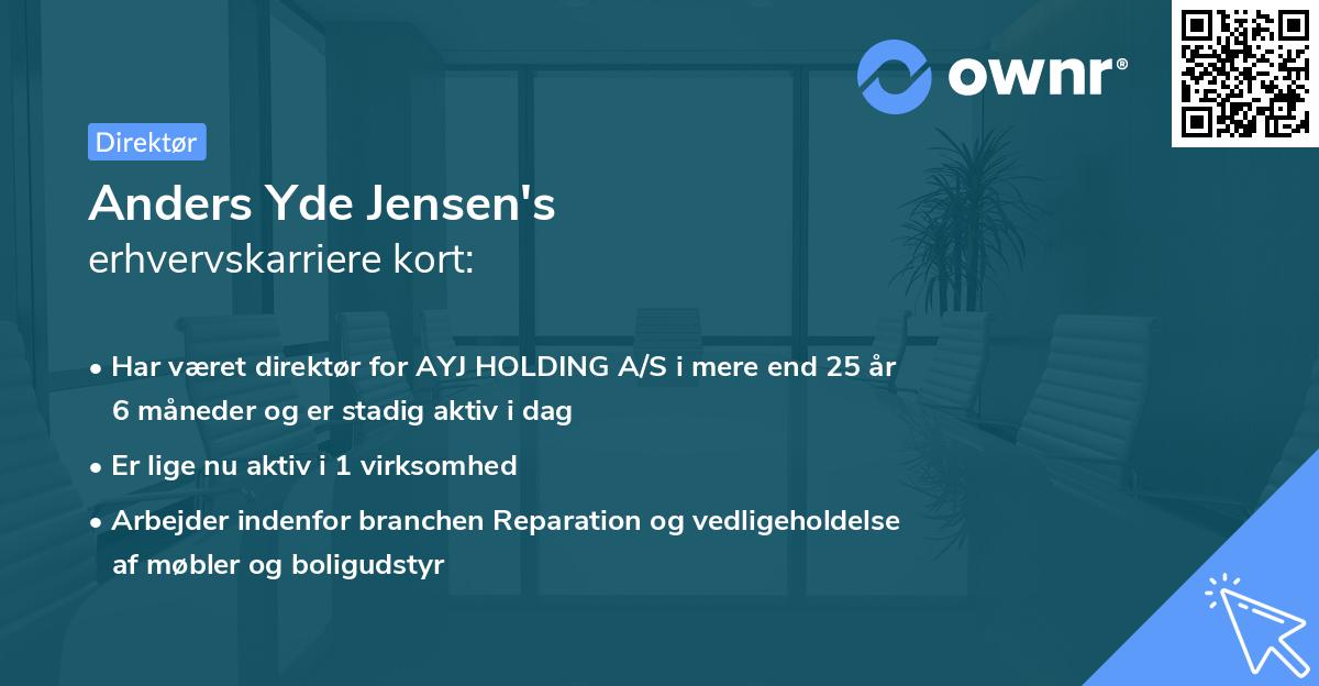 Anders Yde Jensen's erhvervskarriere kort
