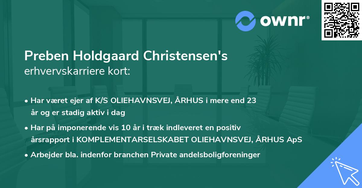 Preben Holdgaard Christensen's erhvervskarriere kort