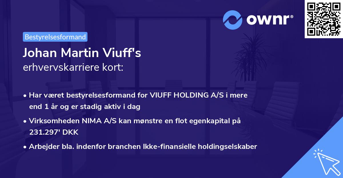 Johan Martin Viuff's erhvervskarriere kort