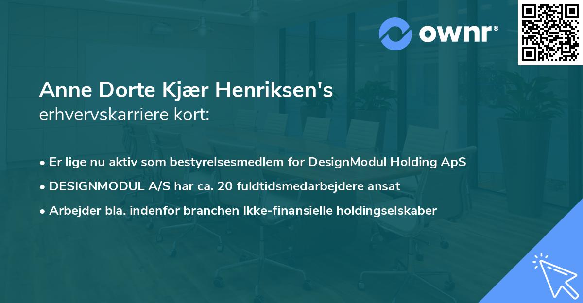 Anne Dorte Kjær Henriksen's erhvervskarriere kort