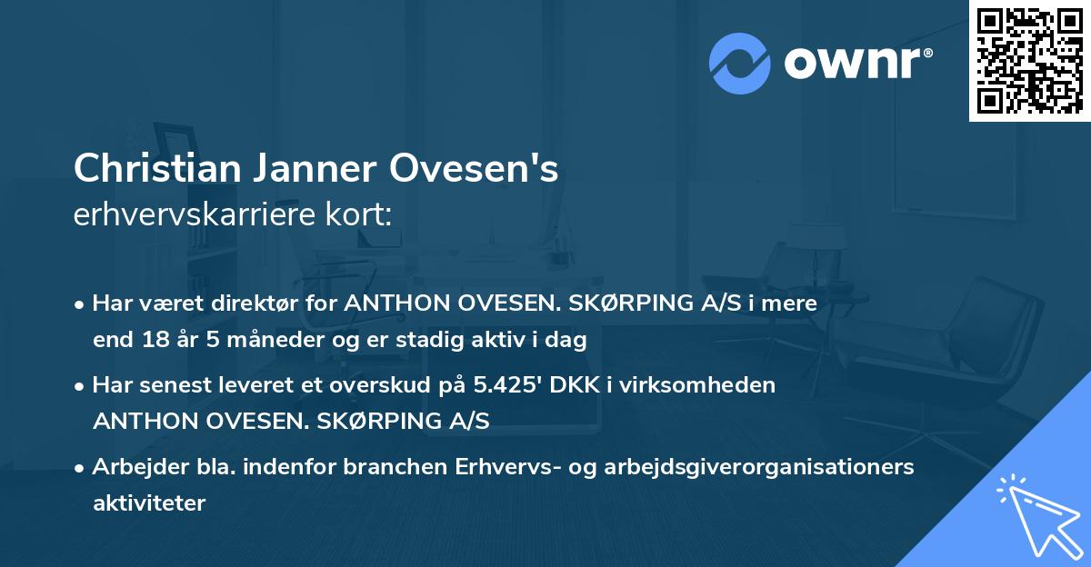 Christian Janner Ovesen's erhvervskarriere kort
