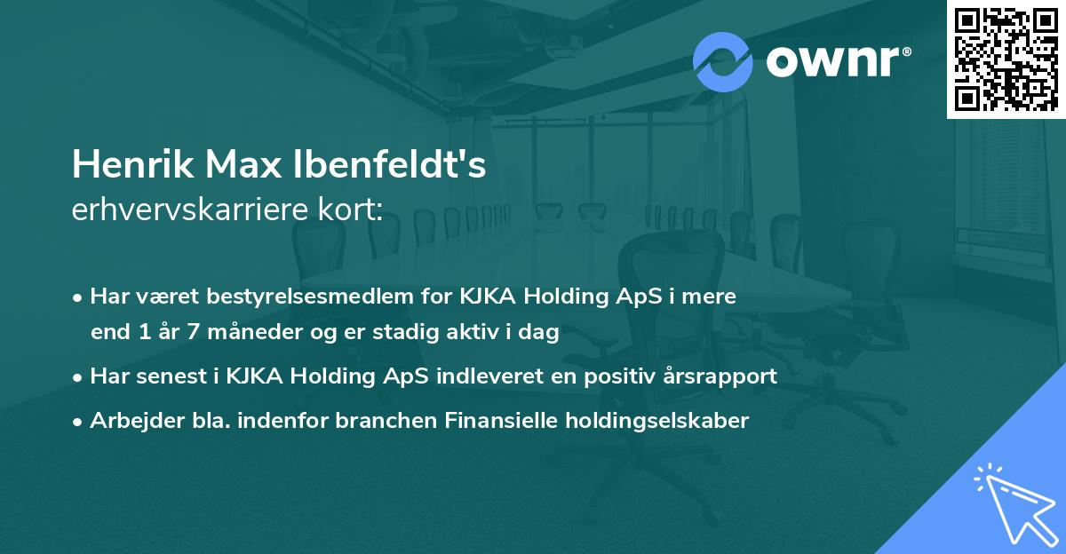 Henrik Max Ibenfeldt's erhvervskarriere kort