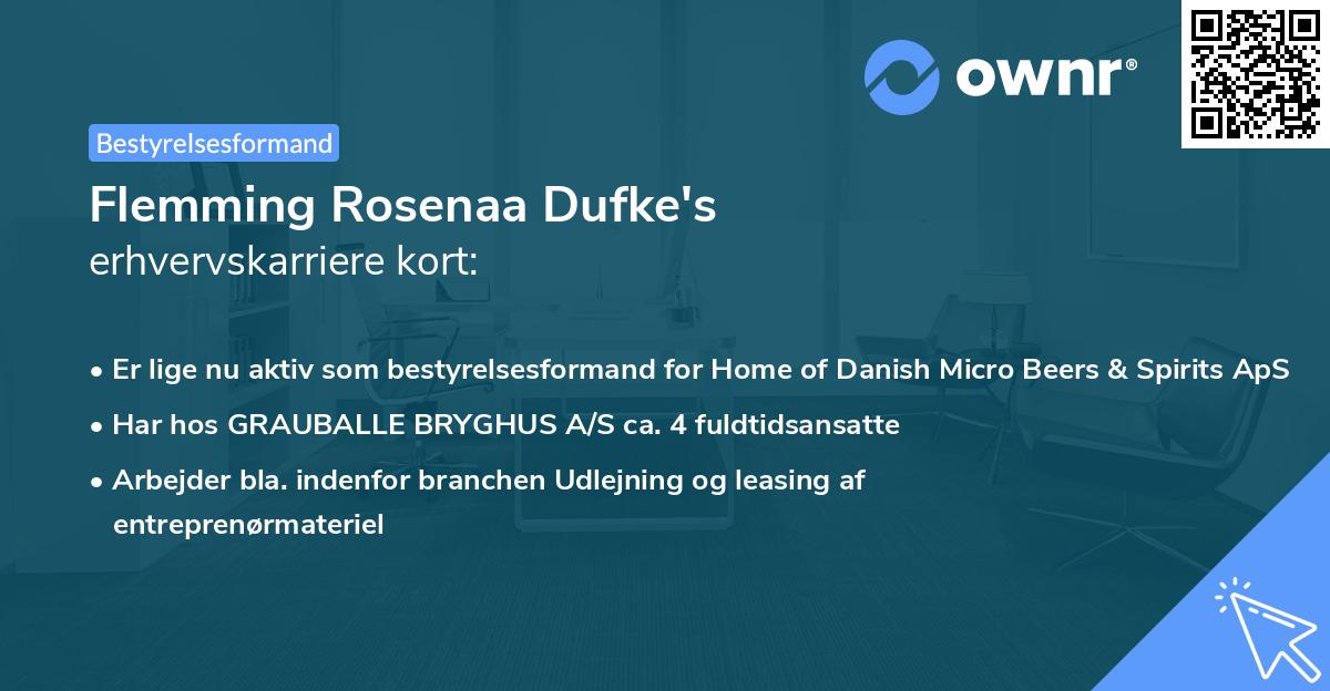 Flemming Rosenaa Dufke's erhvervskarriere kort