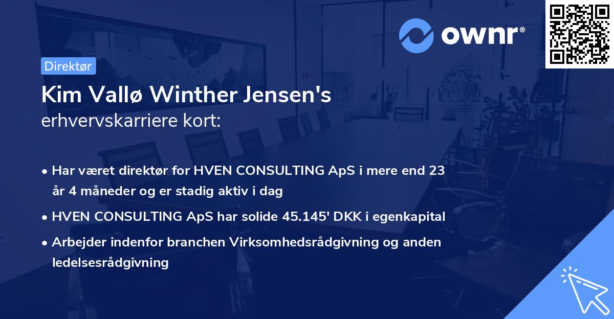 Kim Vallø Winther Jensen's erhvervskarriere kort