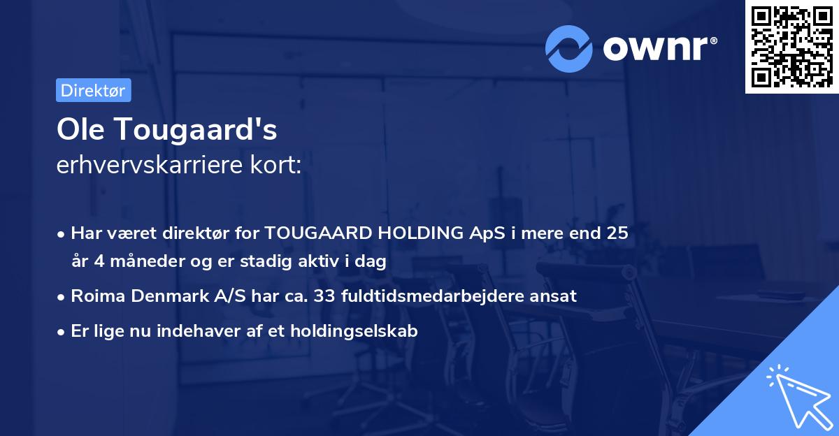 Ole Tougaard's erhvervskarriere kort