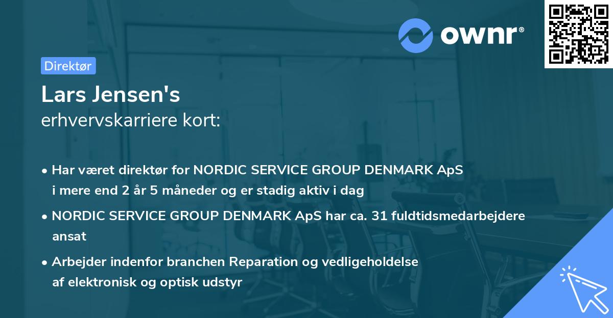 Lars Jensen's erhvervskarriere kort