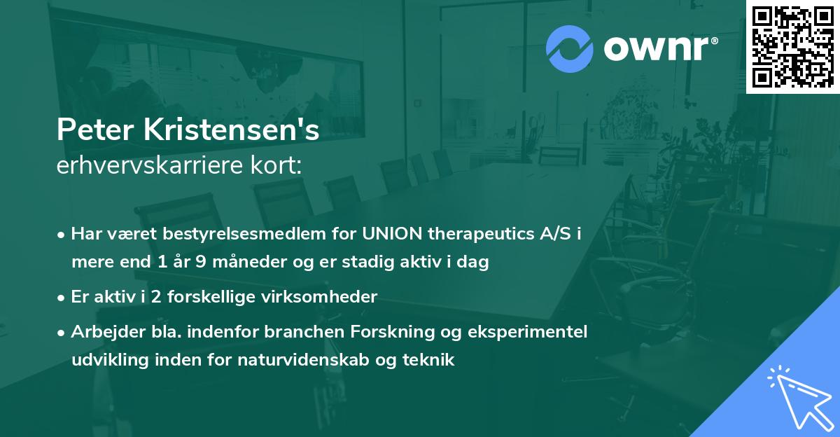 Peter Kristensen's erhvervskarriere kort