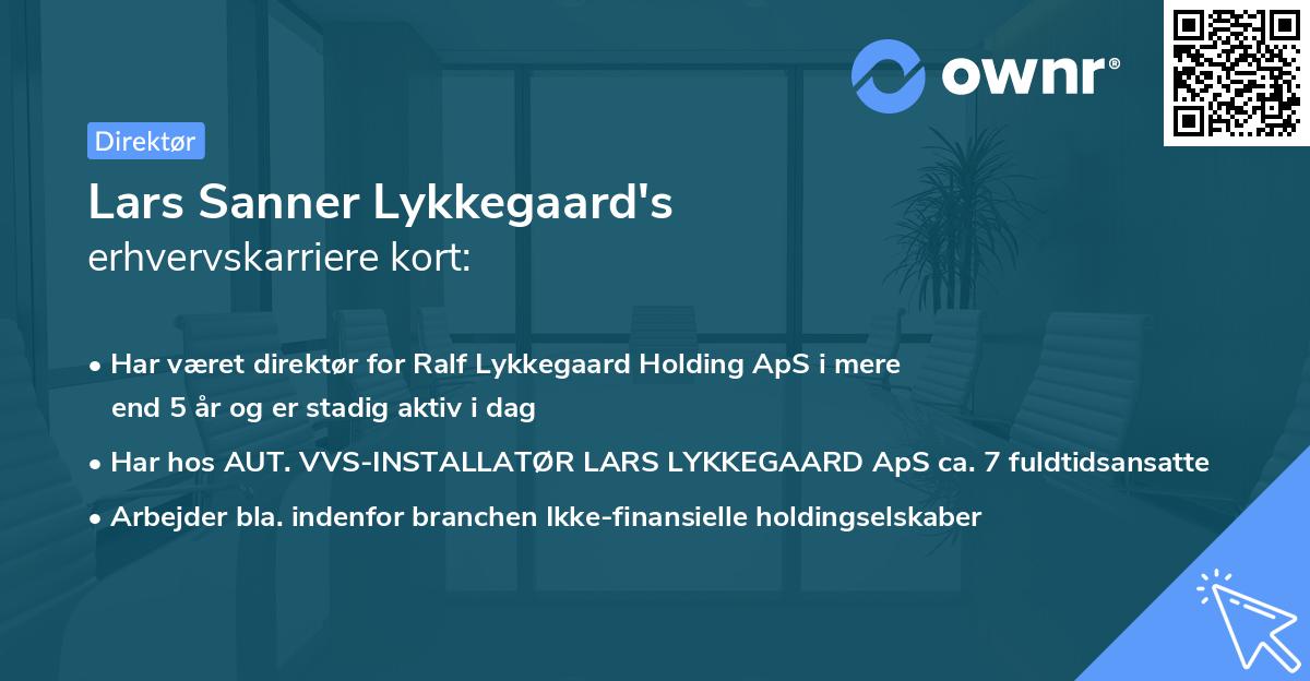 Lars Sanner Lykkegaard's erhvervskarriere kort