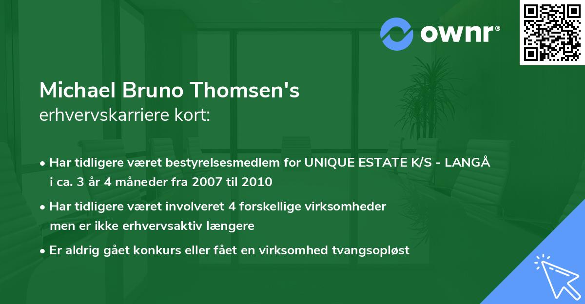 Michael Bruno Thomsen's erhvervskarriere kort