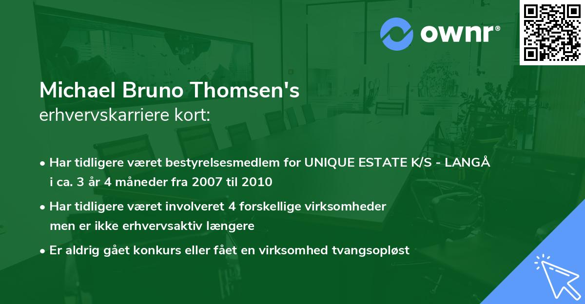 Michael Bruno Thomsen's erhvervskarriere kort