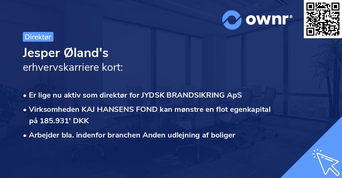 Jesper Øland's erhvervskarriere kort