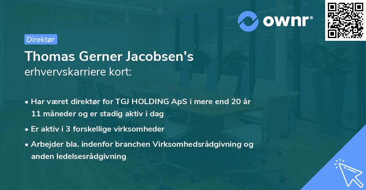 Thomas Gerner Jacobsen's erhvervskarriere kort