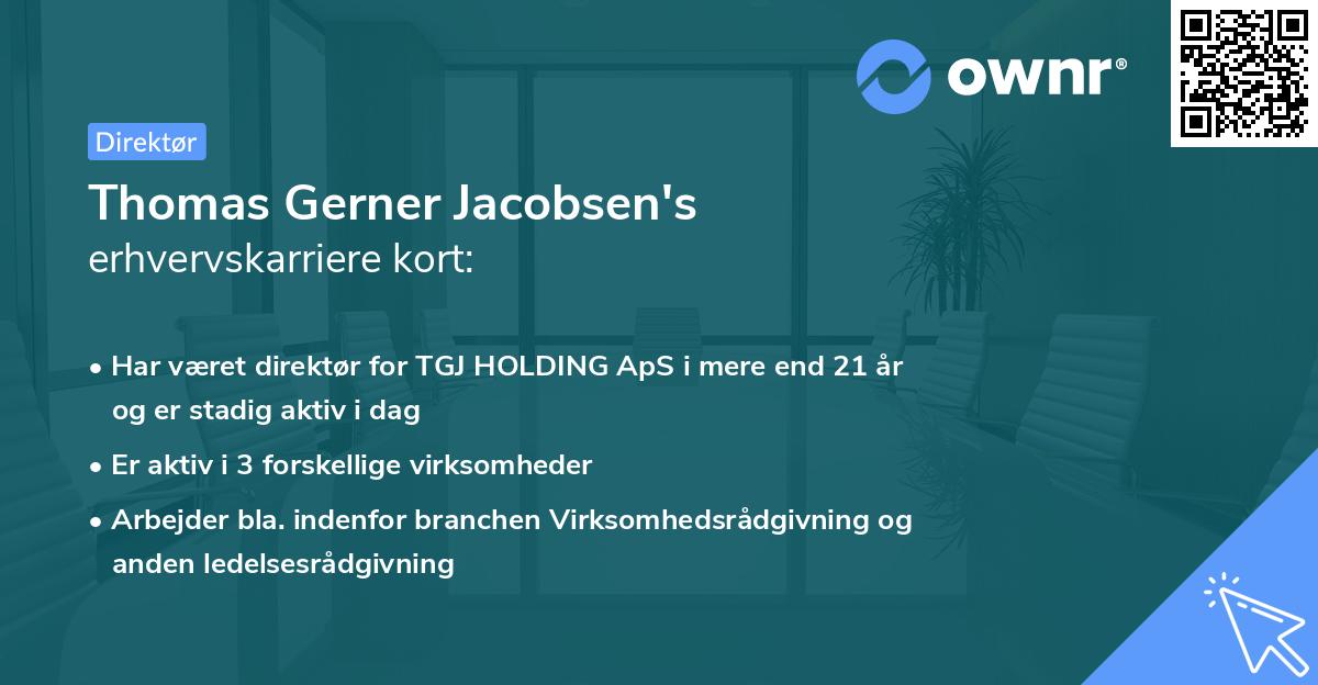 Thomas Gerner Jacobsen's erhvervskarriere kort