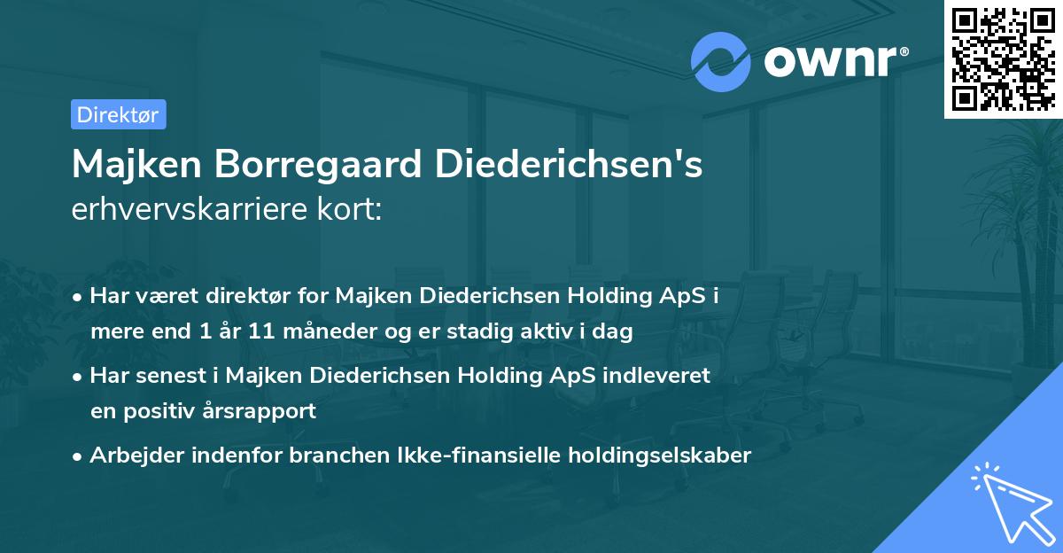 Majken Borregaard Diederichsen's erhvervskarriere kort