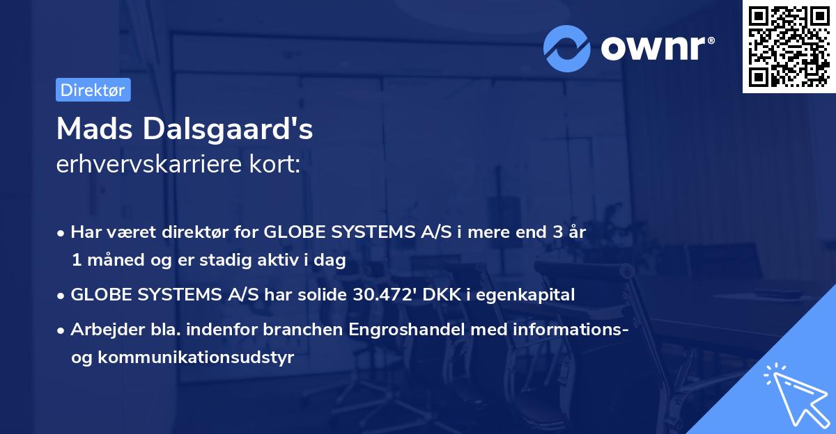 Mads Dalsgaard's erhvervskarriere kort