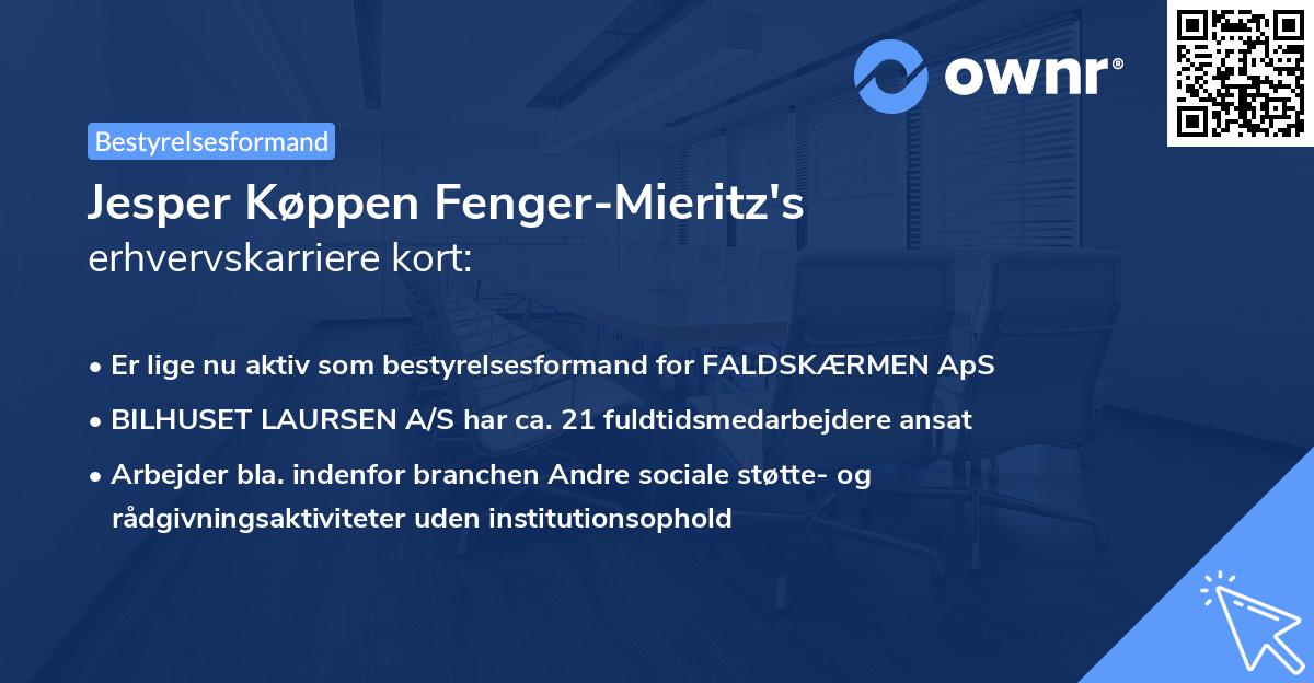 Jesper Køppen Fenger-Mieritz's erhvervskarriere kort