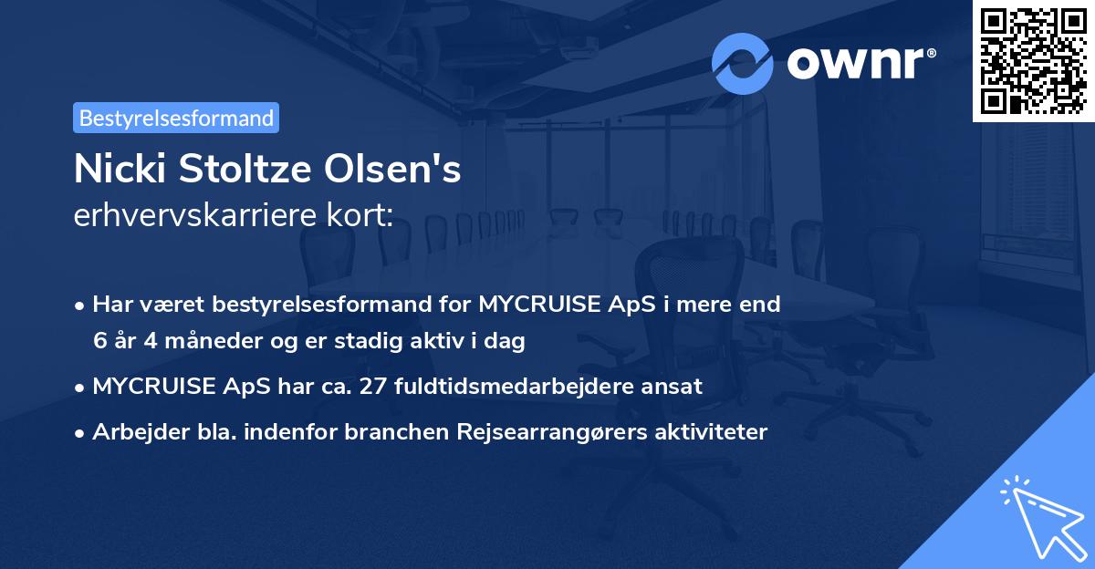 Nicki Stoltze Olsen's erhvervskarriere kort