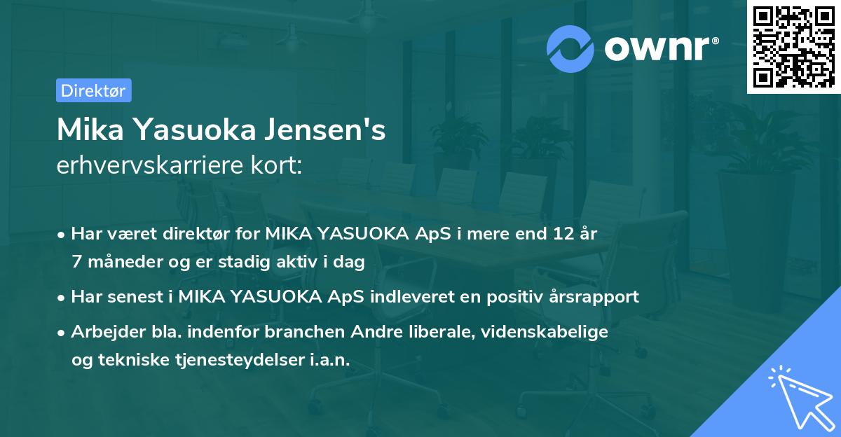 Mika Yasuoka Jensen's erhvervskarriere kort