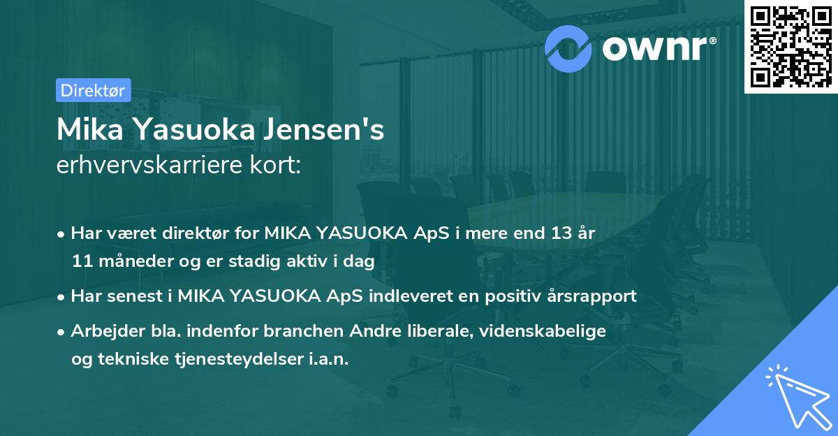 Mika Yasuoka Jensen's erhvervskarriere kort