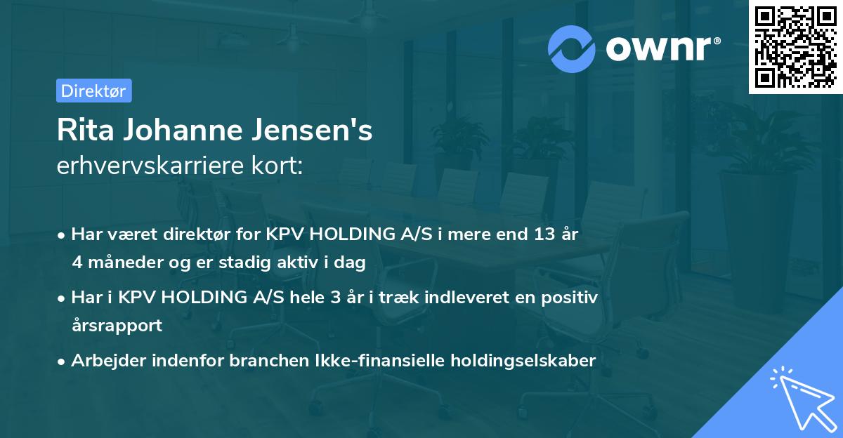 Rita Johanne Jensen's erhvervskarriere kort