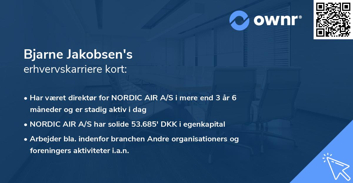 Bjarne Jakobsen's erhvervskarriere kort