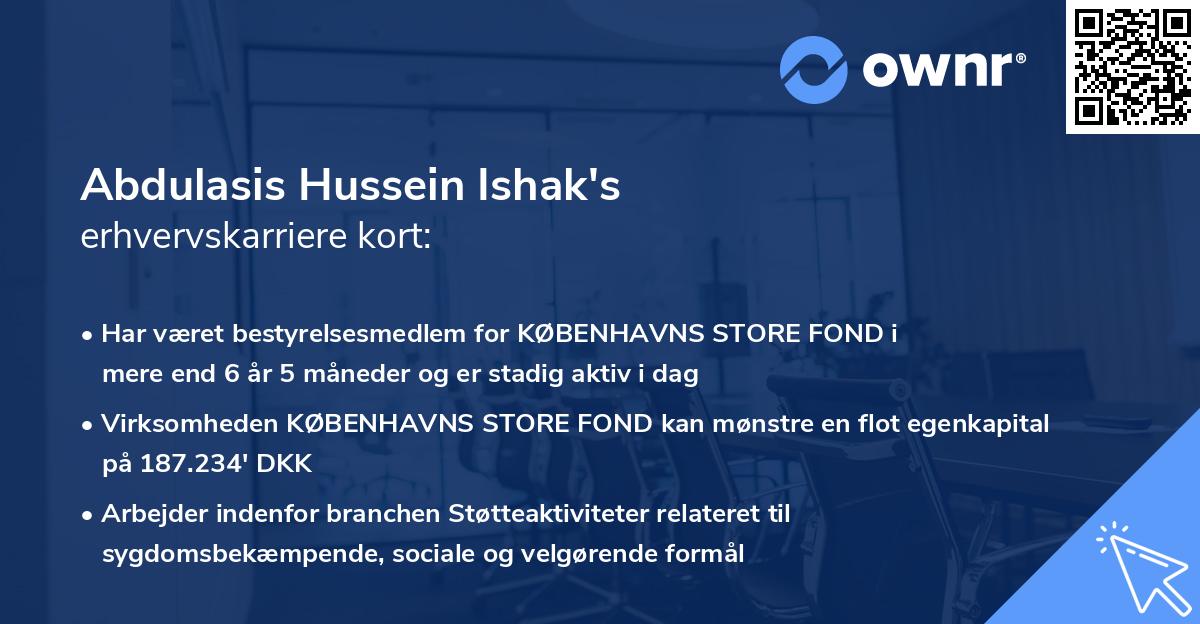 Abdulasis Hussein Ishak's erhvervskarriere kort