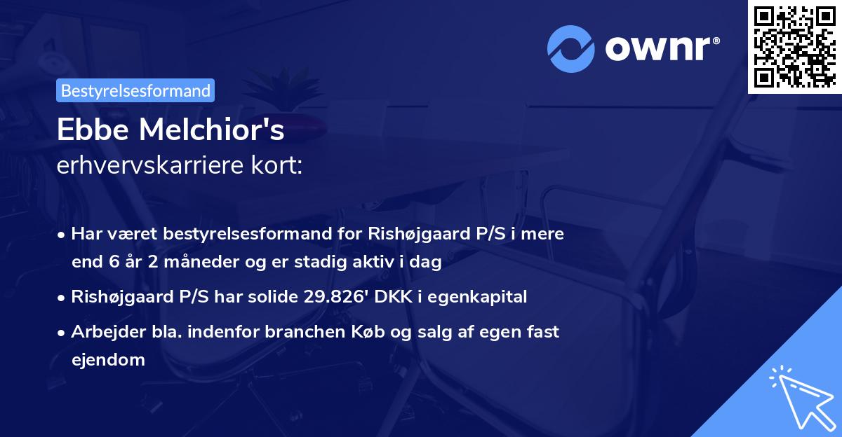 Ebbe Melchior's erhvervskarriere kort