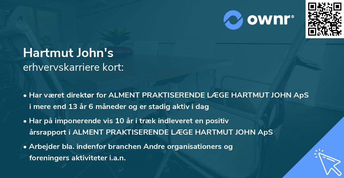 Hartmut John's erhvervskarriere kort