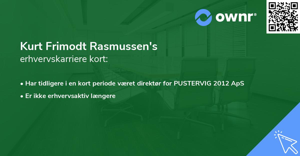 Kurt Frimodt Rasmussen's erhvervskarriere kort