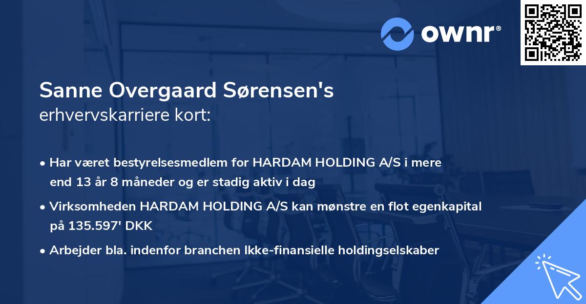 Sanne Overgaard Sørensen's erhvervskarriere kort