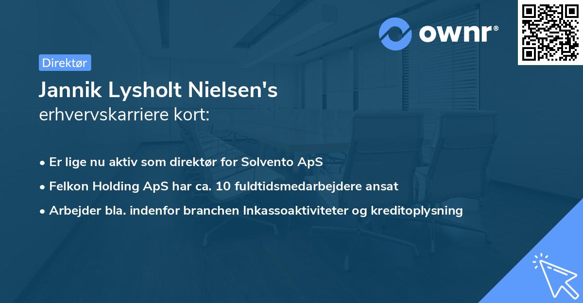 Jannik Lysholt Nielsen's erhvervskarriere kort