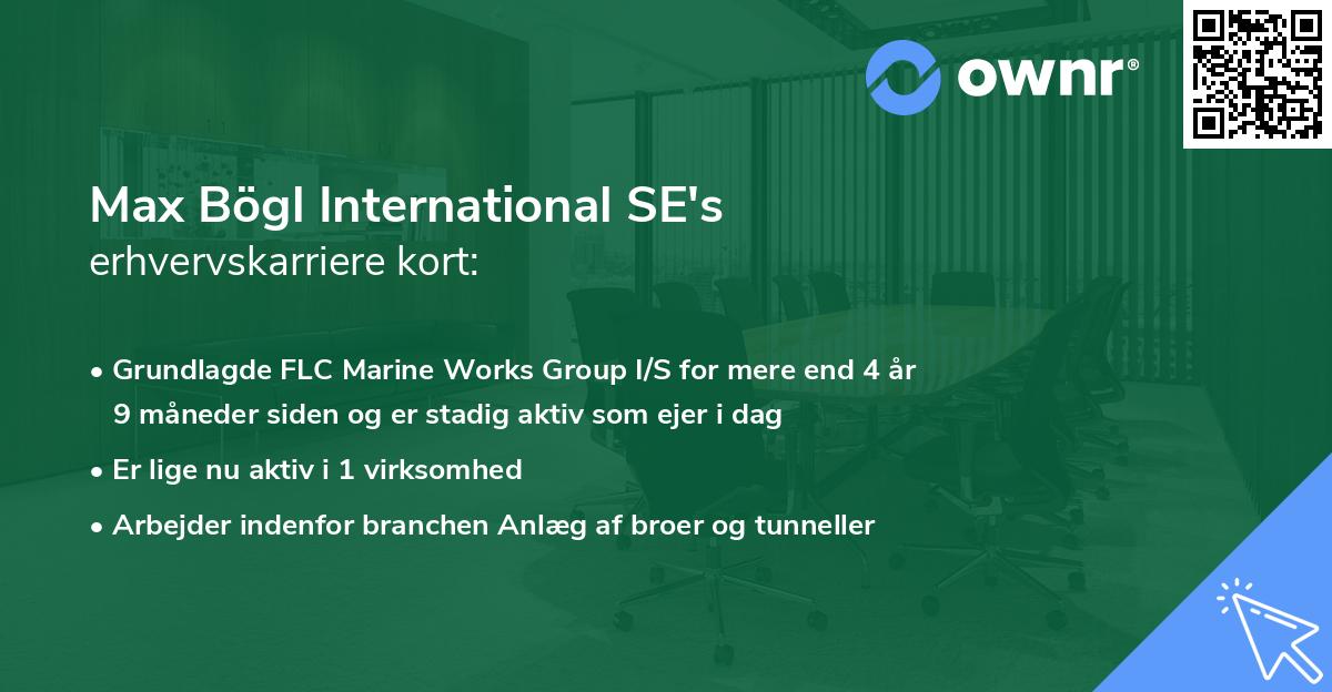 Max Bögl International SE's erhvervskarriere kort