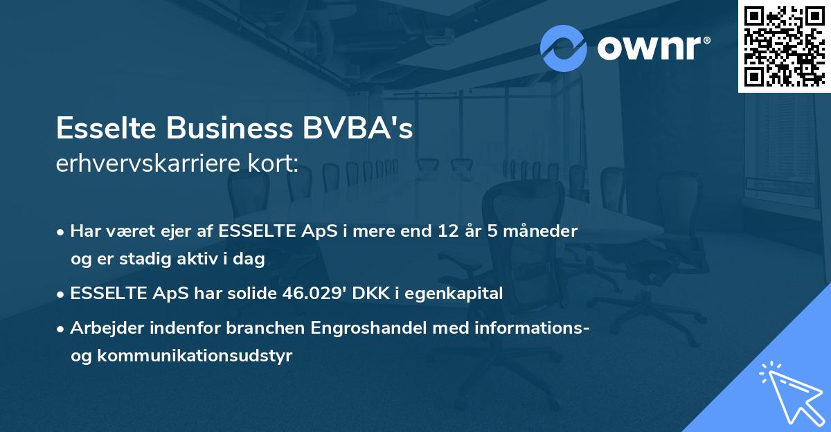 Esselte Business BVBA's erhvervskarriere kort