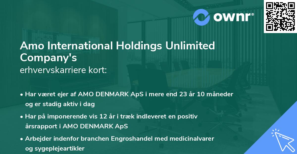 Amo International Holdings Unlimited Company's erhvervskarriere kort