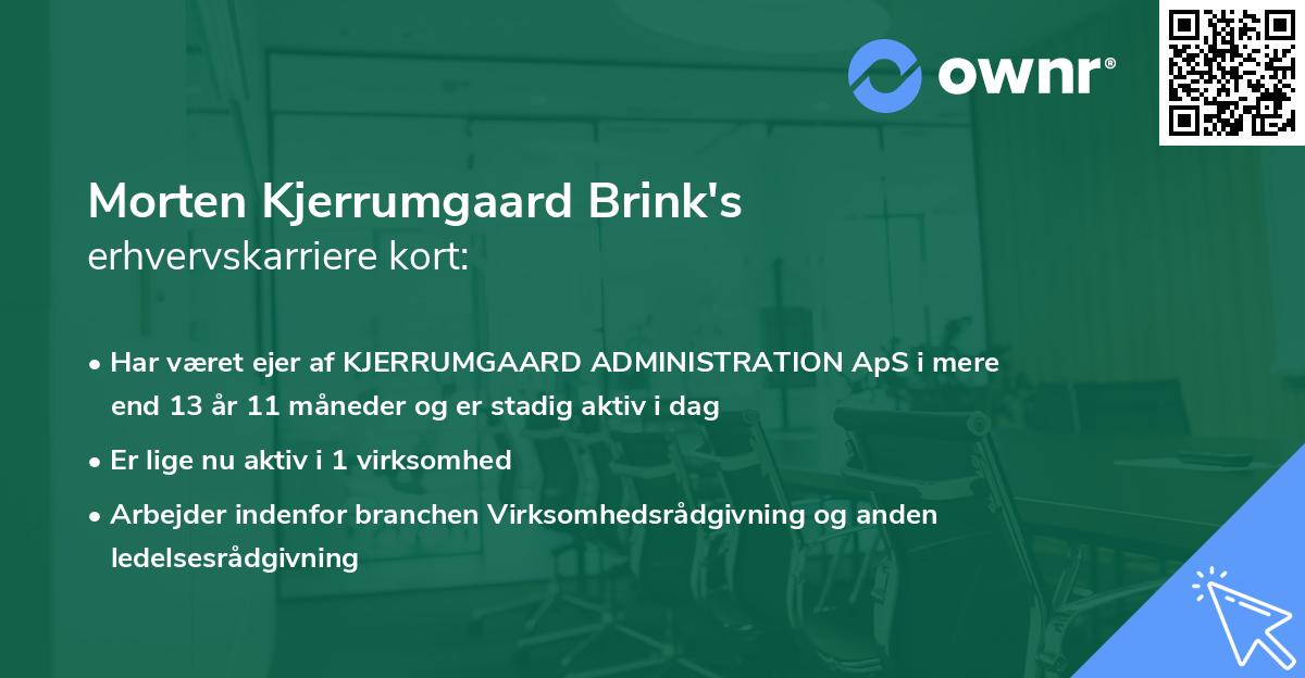 Morten Kjerrumgaard Brink's erhvervskarriere kort