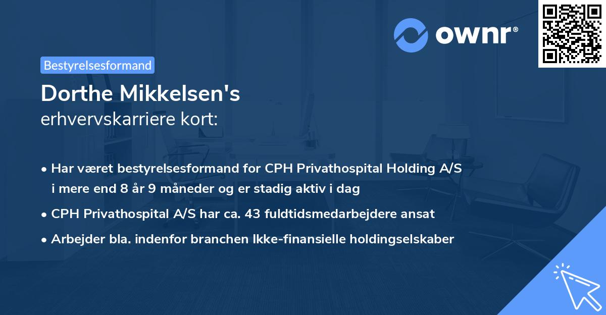 Dorthe Mikkelsen's erhvervskarriere kort