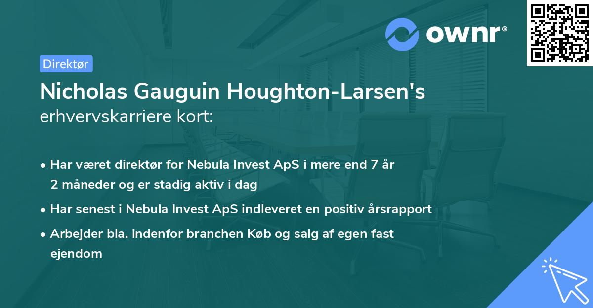Nicholas Gauguin Houghton-Larsen's erhvervskarriere kort