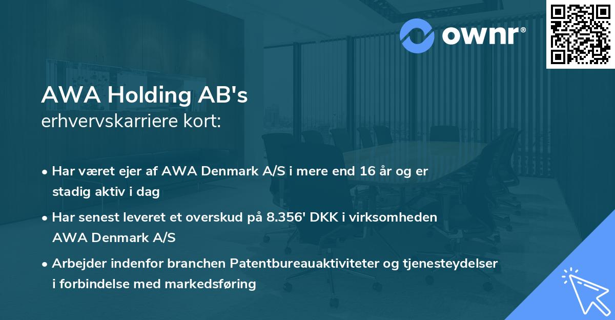 AWA Holding AB's erhvervskarriere kort