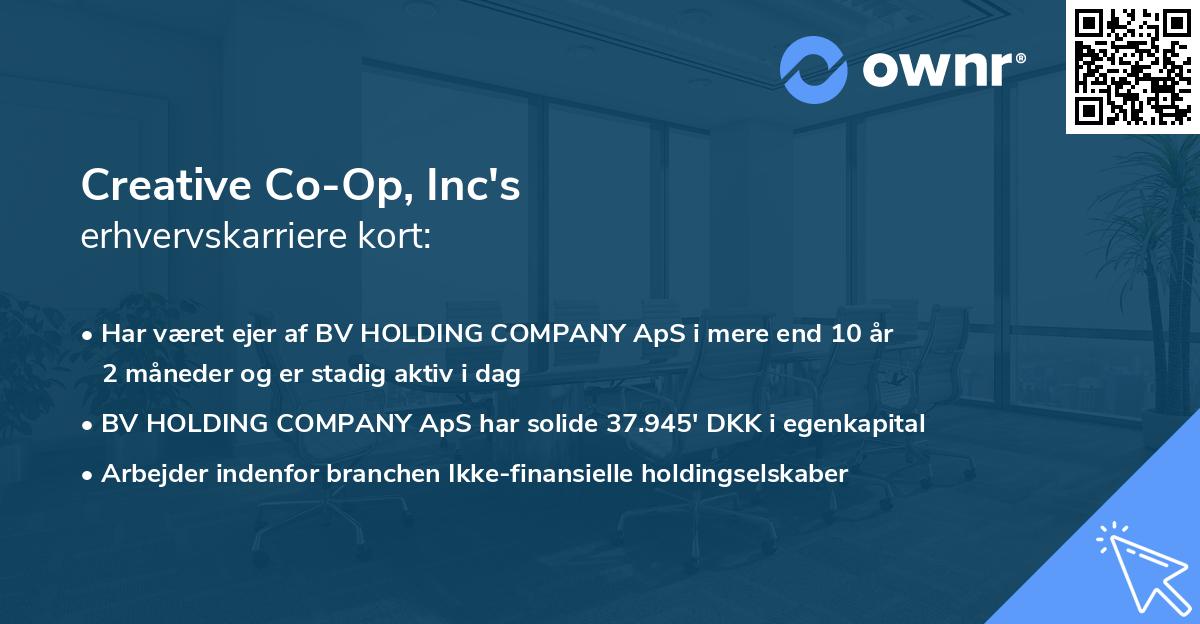 Creative Co-Op, Inc's erhvervskarriere kort