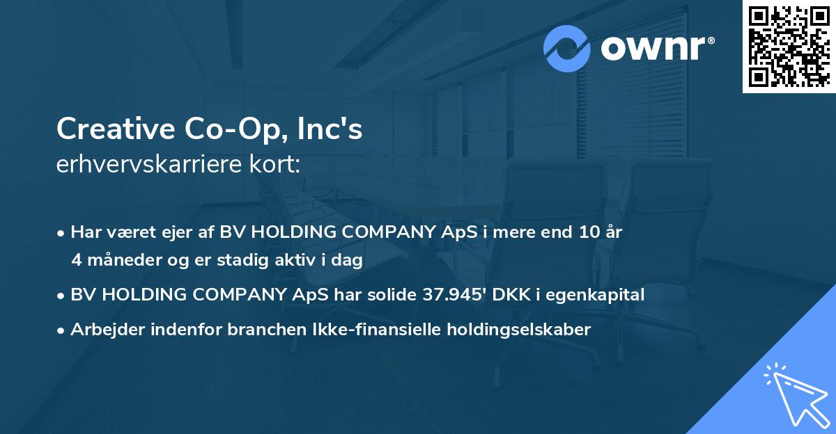 Creative Co-Op, Inc's erhvervskarriere kort