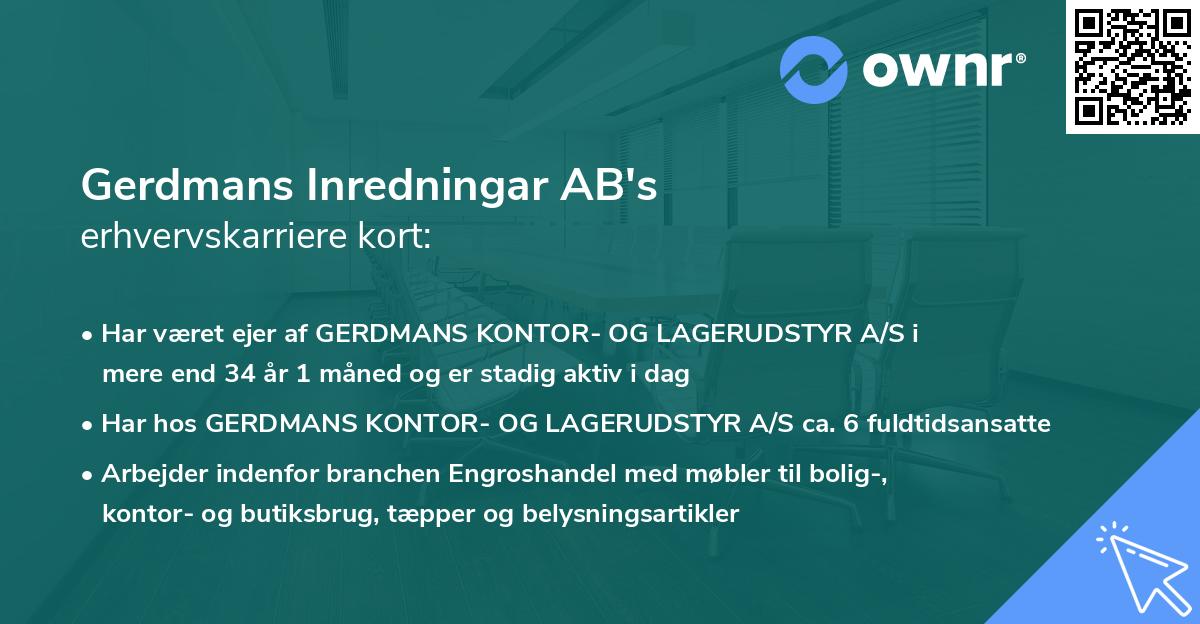 Gerdmans Inredningar AB's erhvervskarriere kort