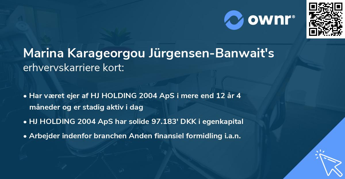 Marina Karageorgou Jürgensen-Banwait's erhvervskarriere kort