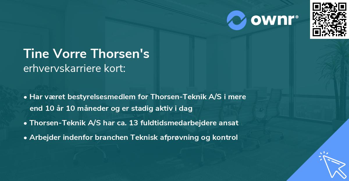 Tine Vorre Thorsen's erhvervskarriere kort