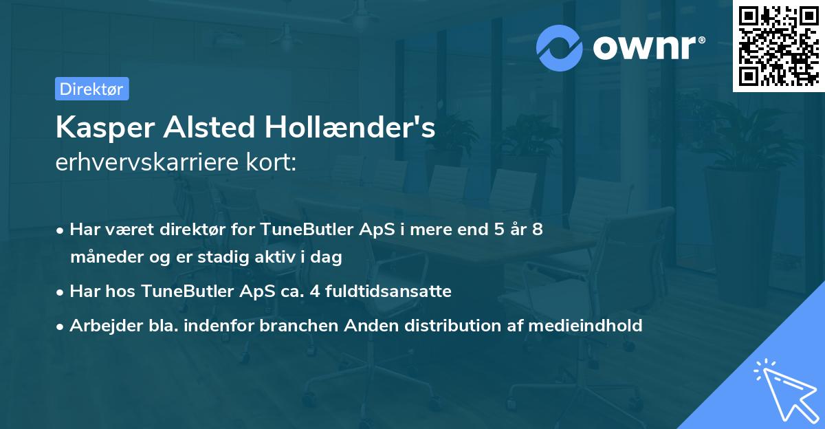 Kasper Alsted Hollænder's erhvervskarriere kort