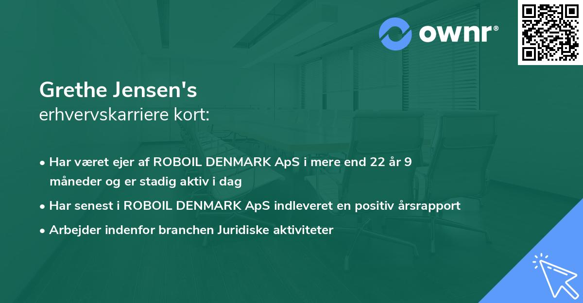Grethe Jensen's erhvervskarriere kort